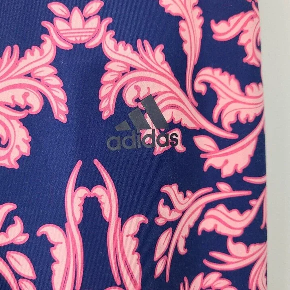 Stylish Pink and Blue Patterned Women's Leggings - Picture 5 of 10